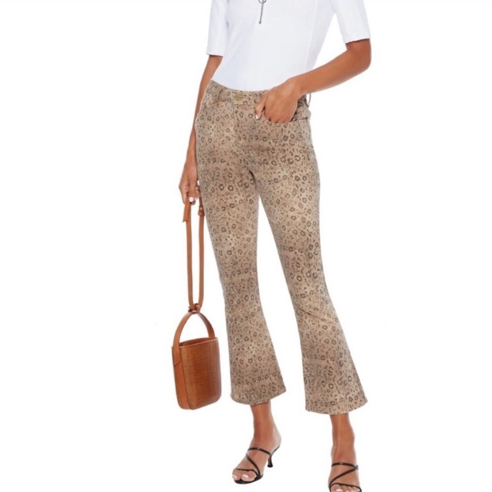 Frame Denim Womens Beige Floral Print Boot Cut Jeans